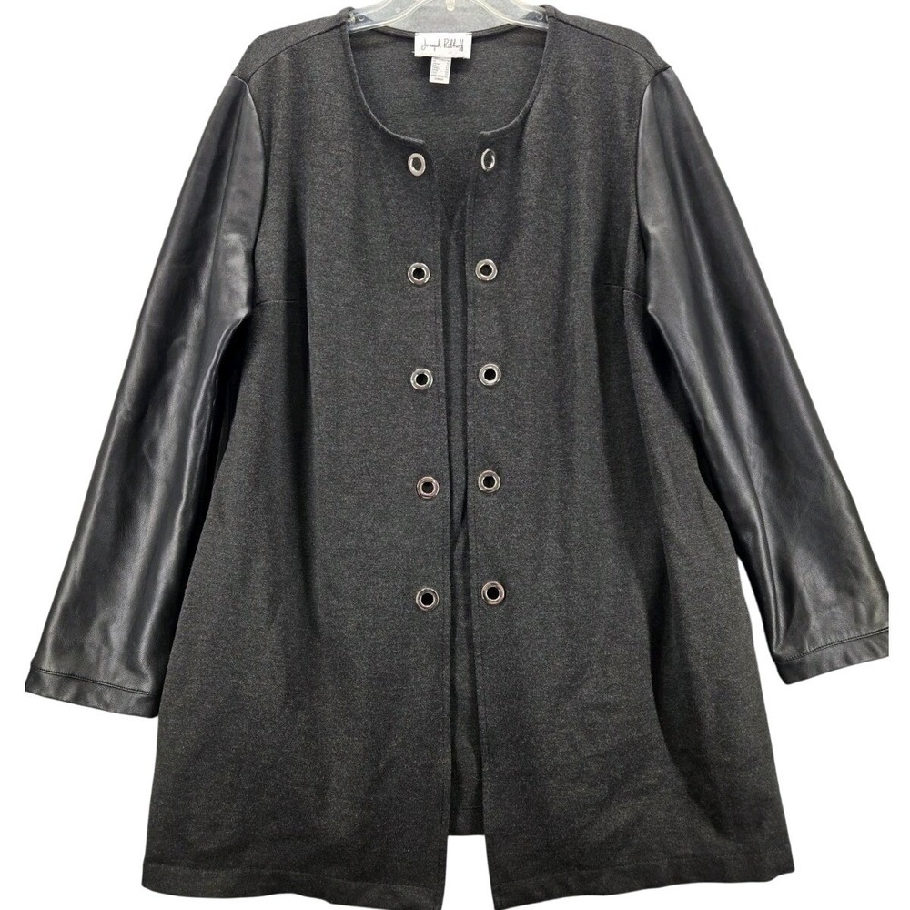 Joseph Ribkoff Grommet Faux Leather Sleeve Blazer Jacket Size AU18 US 16